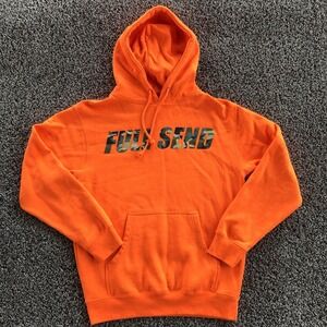 Nelk Boys Full Send Neon Orange Hoodie Mens Size S Camouflage Spell Out Pullover